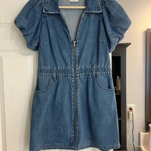 white christmas dresses Vegas Mini Dress ~ Embellished Rhinestone Denim main image 1